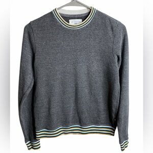 Sol Angeles Men's Charcoal Crewneck Sweater with Multicolor Stripes